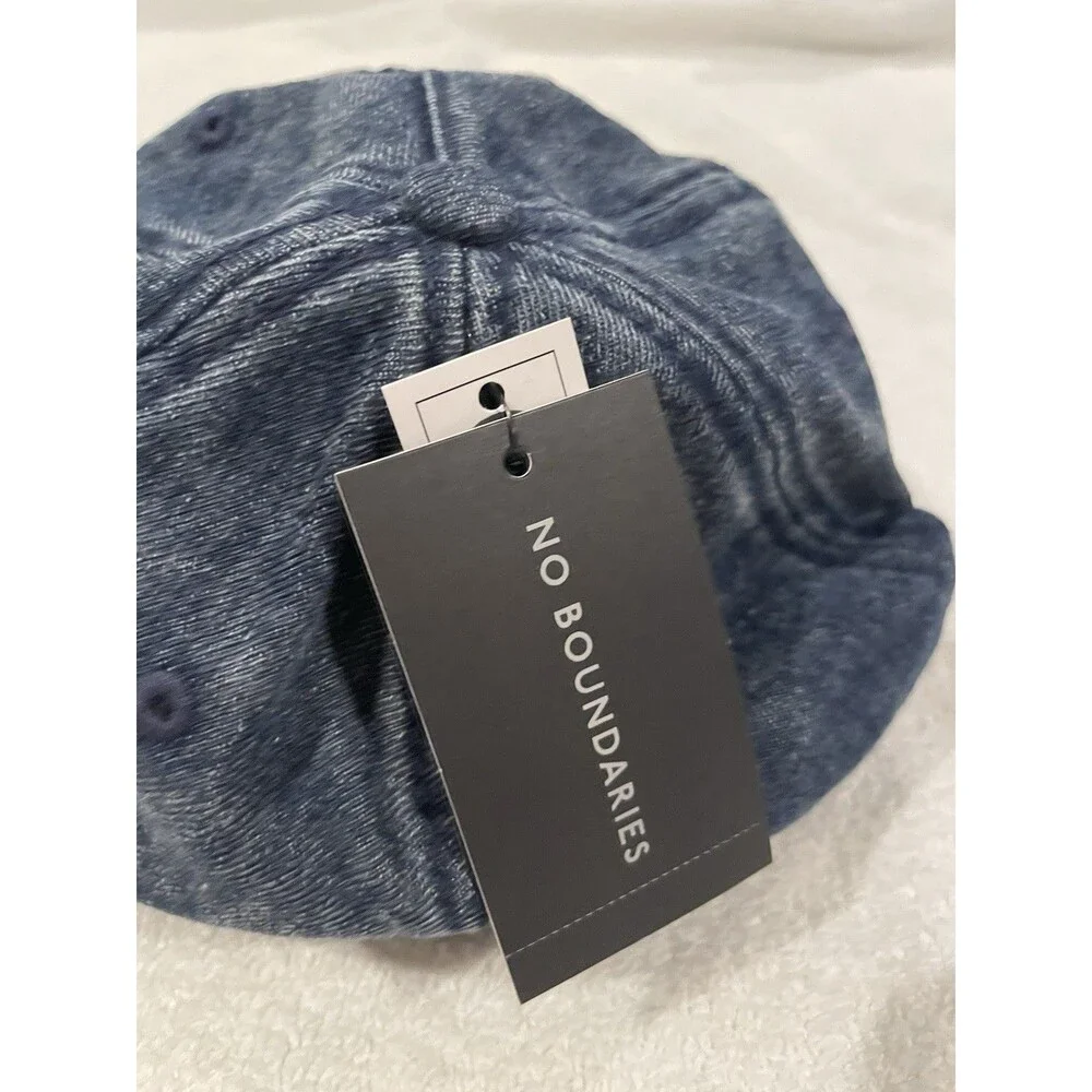 No Boundaries Blue Solid Baseball Cap SET OF 4 Unisex Adults NWT